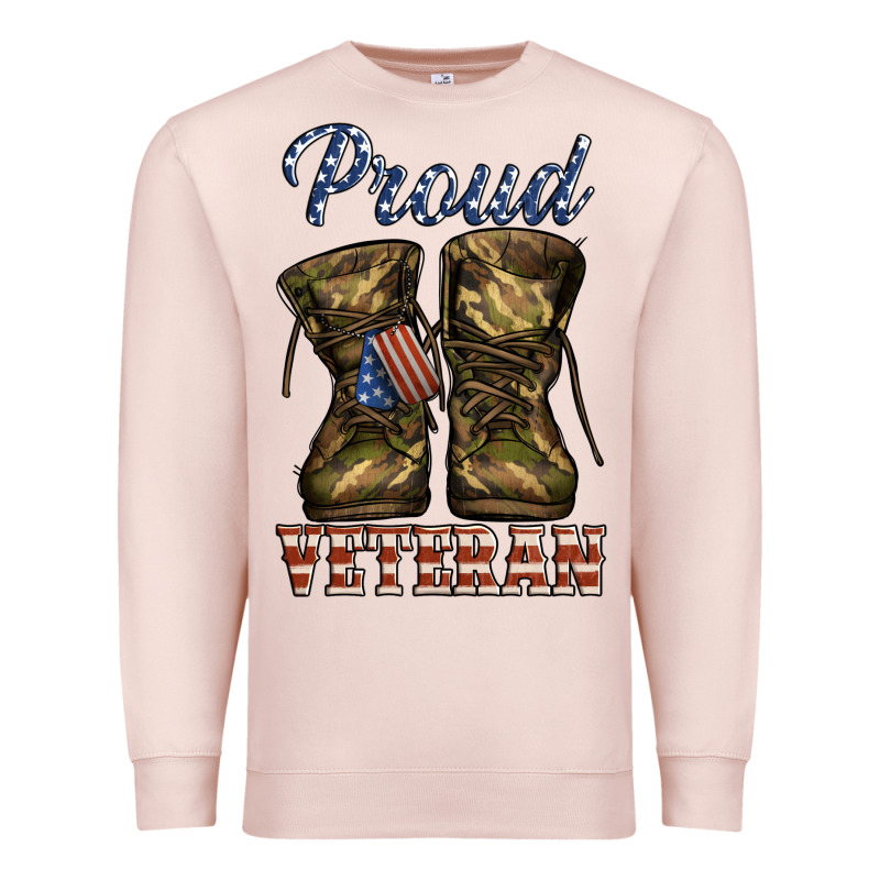 Proud Veteran Camo Shoes Premium Sweatshirt by Jasminsmagicworld | Teevron