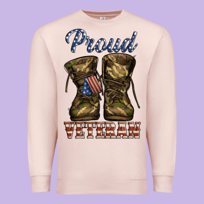 Proud Veteran Camo Shoes Premium Sweatshirt Designed By Jasminsmagicworld