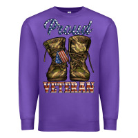 Purple proud veteran camo shoes Premium Sweatshirt - Jasminsmagicworld