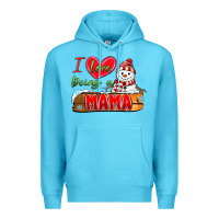 Ocean Blue i love being a mama Premium Hoodie - MaliasSmallBusiness