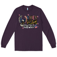 Plum american woman Long Sleeve Tee - CowhideDigitalArt