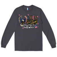 Smoke american woman Long Sleeve Tee - CowhideDigitalArt