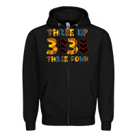 Black three up three down softball Zipper Hoodie - AdoDesignShop