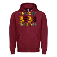 Burgundy three up three down softball Zipper Hoodie - AdoDesignShop