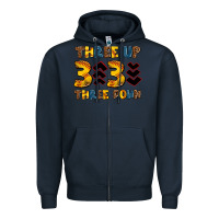 Navy three up three down softball Zipper Hoodie - AdoDesignShop