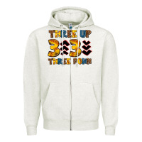 Oatmeal Heather three up three down softball Zipper Hoodie - AdoDesignShop