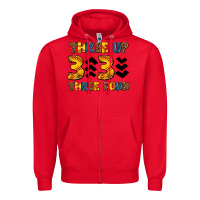 Red three up three down softball Zipper Hoodie - AdoDesignShop