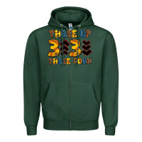 Sports Green three up three down softball Zipper Hoodie - AdoDesignShop
