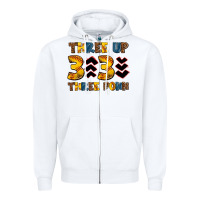 White three up three down softball Zipper Hoodie - AdoDesignShop