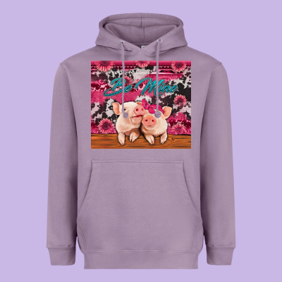 Be Mine Valentine's Day Pigs Heavyweight Hoodie Designed By Jasminsmagicworld