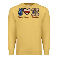 Antique Gold Peace Love America Premium Sweatshirt - Jasminsmagicworld