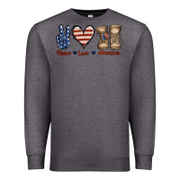 Charcoal Heather Peace Love America Premium Sweatshirt - Jasminsmagicworld