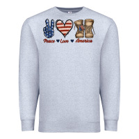 Heather Grey Peace Love America Premium Sweatshirt - Jasminsmagicworld