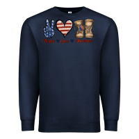 Navy Peace Love America Premium Sweatshirt - Jasminsmagicworld