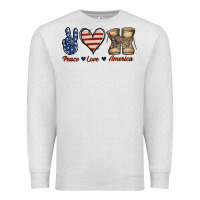 Oatmeal Heather Peace Love America Premium Sweatshirt - Jasminsmagicworld