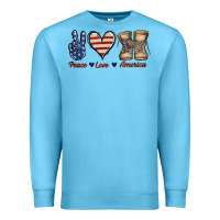 Ocean Blue Peace Love America Premium Sweatshirt - Jasminsmagicworld
