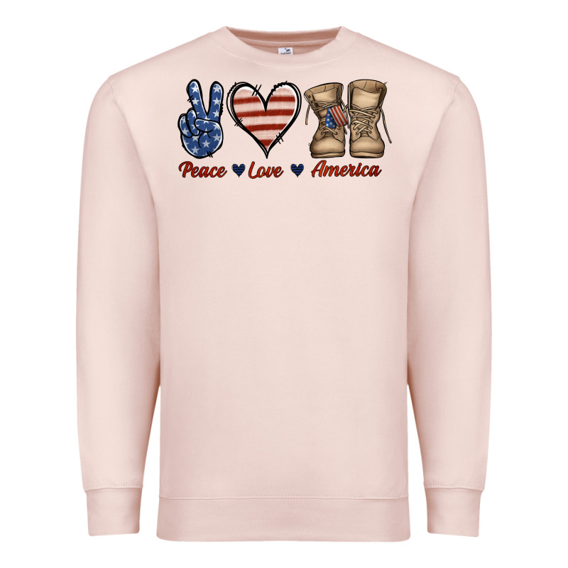 Peace Love America Premium Sweatshirt by Jasminsmagicworld | Teevron