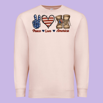 Peace Love America Premium Sweatshirt Designed By Jasminsmagicworld