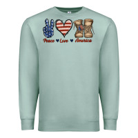 Seafoam Peace Love America Premium Sweatshirt - Jasminsmagicworld