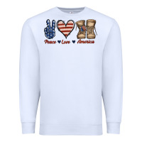 White Peace Love America Premium Sweatshirt - Jasminsmagicworld