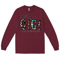 Burgundy being a gigi makes my life complate Long Sleeve Tee - CowhideDigitalArt