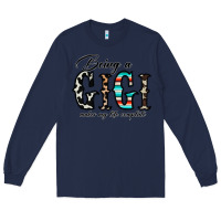 Navy being a gigi makes my life complate Long Sleeve Tee - CowhideDigitalArt