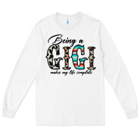 White being a gigi makes my life complate Long Sleeve Tee - CowhideDigitalArt