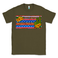 Army Green usa sunflower and cactus license plate Classic Tee - HRA Design Shop