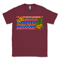 Burgundy usa sunflower and cactus license plate Classic Tee - HRA Design Shop