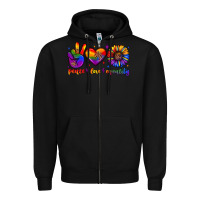 Black peace love equality Zipper Hoodie - JahusDesignShop