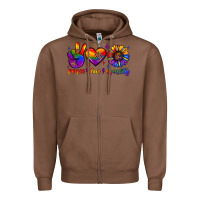 Chestnut peace love equality Zipper Hoodie - JahusDesignShop