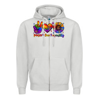 Dove Grey peace love equality Zipper Hoodie - JahusDesignShop