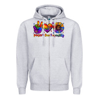 Heather Grey peace love equality Zipper Hoodie - JahusDesignShop
