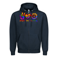 Navy peace love equality Zipper Hoodie - JahusDesignShop