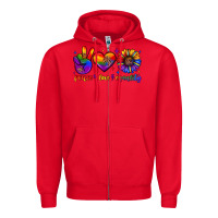 Red peace love equality Zipper Hoodie - JahusDesignShop