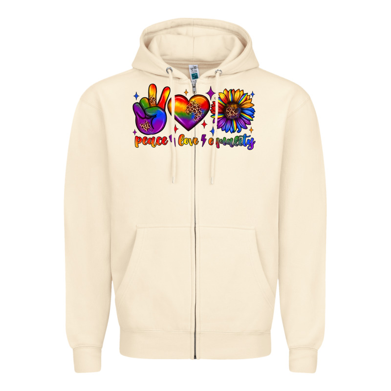 Peace Love Equality Zipper Hoodie by JahusDesignShop | Teevron