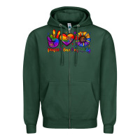 Sports Green peace love equality Zipper Hoodie - JahusDesignShop