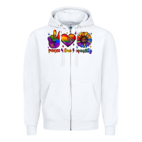 White peace love equality Zipper Hoodie - JahusDesignShop