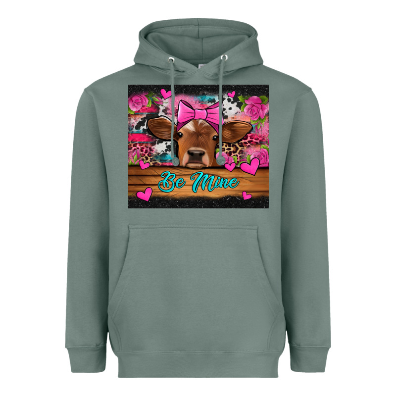 Be Mine Valentine's Day Cow Heavyweight Hoodie by Jasminsmagicworld | Teevron
