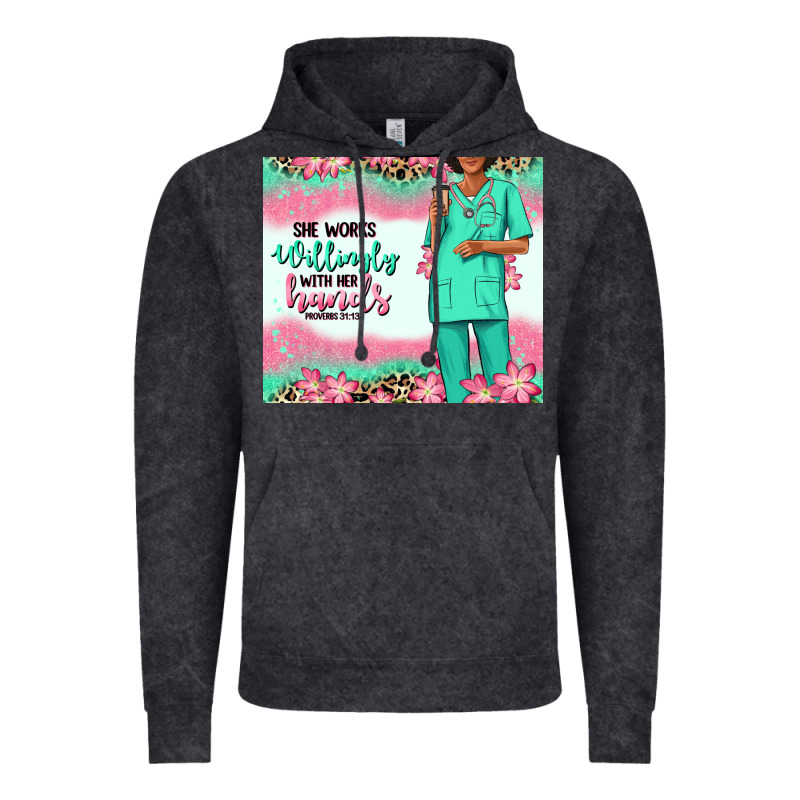 She Works Willingly With Her Hands Afro Nurse Vintage Hoodie by RanaPortraitStore | Teevron
