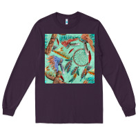 Pipe Tomahawk Dreamcatcher Headdress Seamless Patt Long Sleeve Tee | Teevron