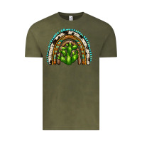 Vintage Olive western cactus rainbow Vintage Tee - Zillion Design Studio
