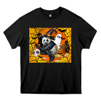 Black panda halloween Heavy Core Tee - LillyAllenDesigns