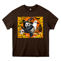 Chocolate Brown panda halloween Heavy Core Tee - LillyAllenDesigns