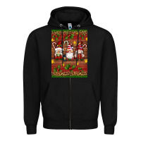 Black christmas gnomes Zipper Hoodie - Artiststas