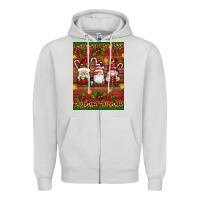 Dove Grey christmas gnomes Zipper Hoodie - Artiststas