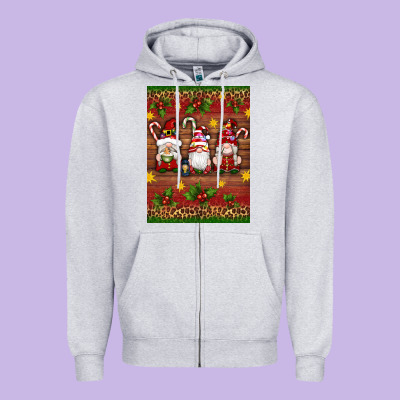 Christmas Gnomes Zipper Hoodie Designed By Artiststas