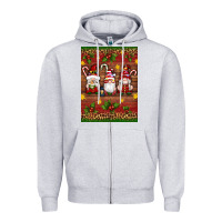 Heather Grey christmas gnomes Zipper Hoodie - Artiststas