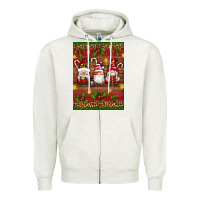 Oatmeal Heather christmas gnomes Zipper Hoodie - Artiststas