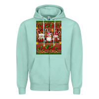 Seafoam christmas gnomes Zipper Hoodie - Artiststas